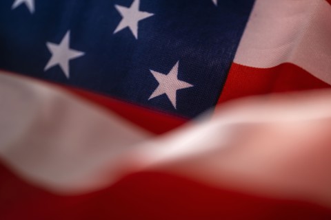 Close-up of American flag