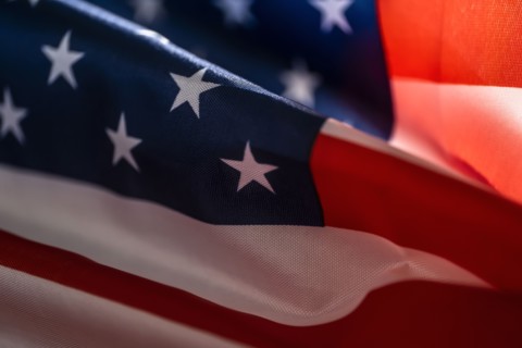 Close-up of American flag