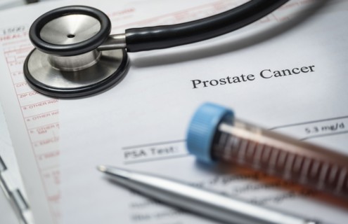Studio shot of prostate cancer document
