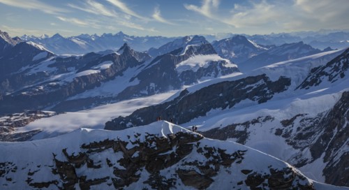 Aerial view of Monte Rosa Massif