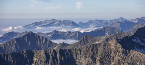 Aerial view of Monte Rosa Massif