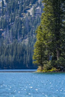 Alpine lake and trees in Sawtooth Range