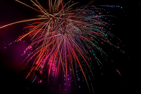 Fireworks on night sky