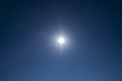 Sun on blue sky