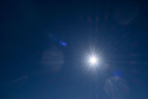 Sun on blue sky