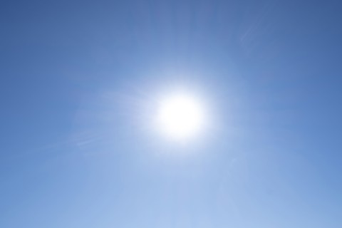 Sun on blue sky