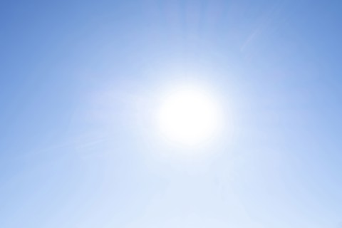 Sun on blue sky