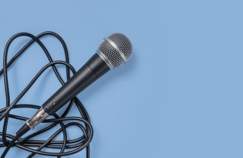 Studio shot of microphone