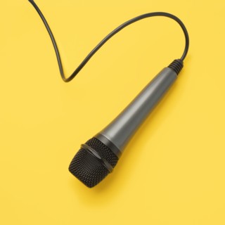Studio shot of microphone