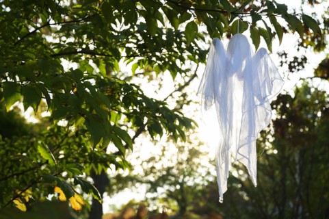 Ghost decoration in tree