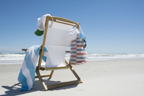 Canvas chair on beach