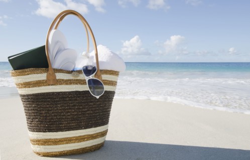 Vacation bag on beach