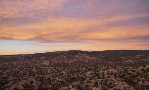 Sunset over desert