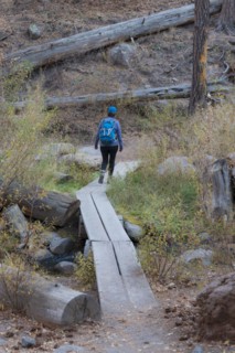 Hiker visiting Bandelier National Monument