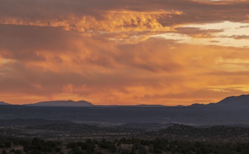 Evening sky over Galisteo Basin Preserve