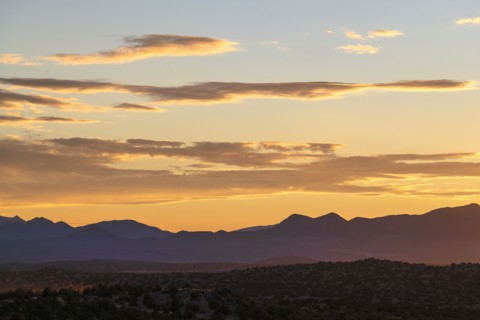 Evening sky over Galisteo Basin Preserve