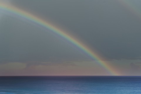 Rainbow over Atlantic Ocean