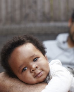 Serious African American baby