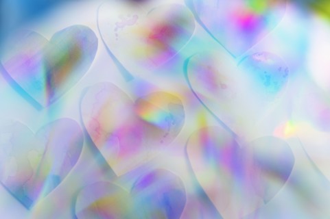 Studio shot of colorful paper hearts