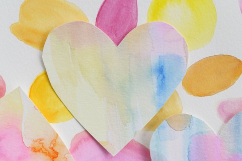 Studio shot of colorful paper heart