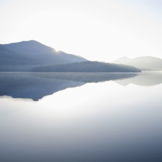 Whiteface Mountain and Lake Placid at sunrise