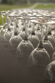 Clean wine glasses