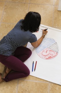 Woman drawing pie chart Small Business