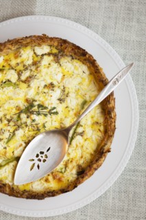Still life of quiche made with eggs