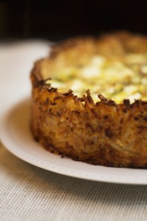 Detail of quiche made with eggs