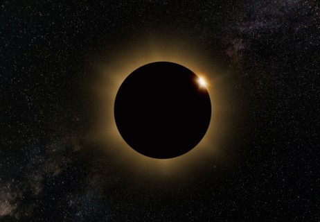 Moon eclipse on dark sky