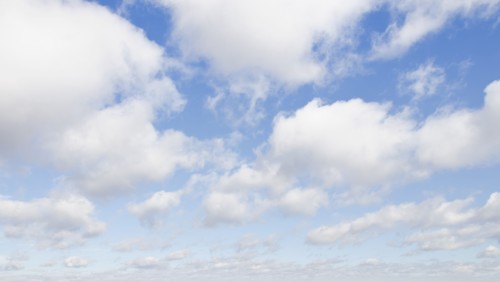 White cumulus clouds on sky