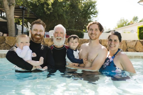 Portrait of family with boys (12-17 months