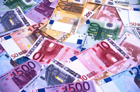Colorful Euro bank notes