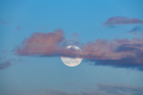 Full moon and clouds