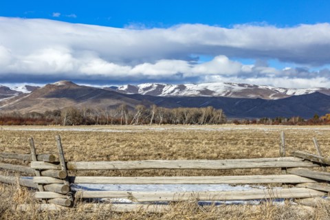 Wooden fence on farm