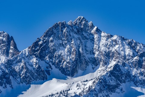 Sawtooth Mountains with snow