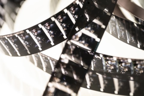 Close-up of 8 mm film reel