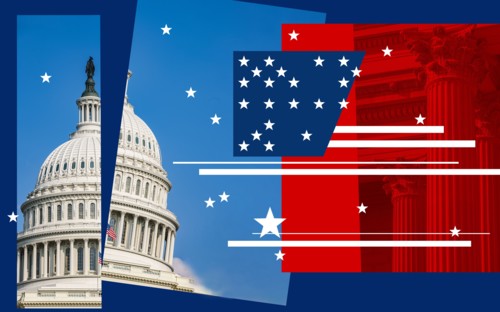 Capitol building divided in half
