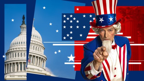 Capitol building divided in half