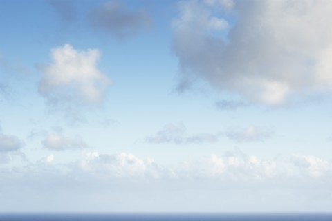 Usa, United States Virgin Islands, St John, Clouds over Caribbean Sea