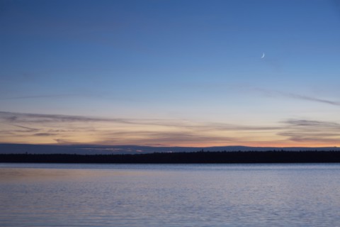 Usa, Maine, Cooper, Sunset at Cathance Lake