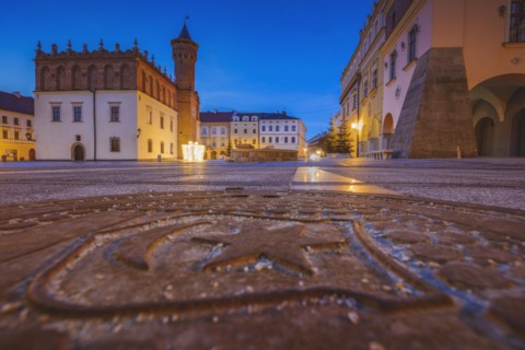 Poland, Lesser Poland, Tarnow, Pavement on old town square