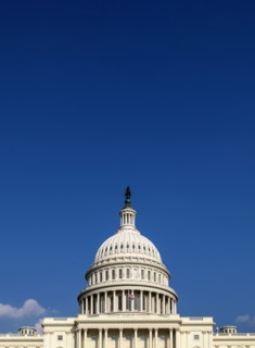 USA Capital building with flag