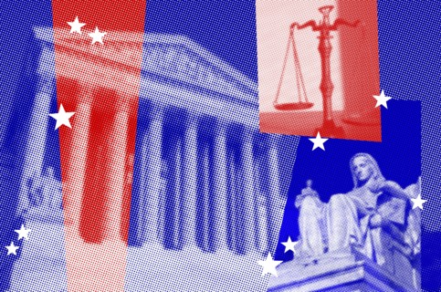 Pixelated graphic of Supreme Court Building