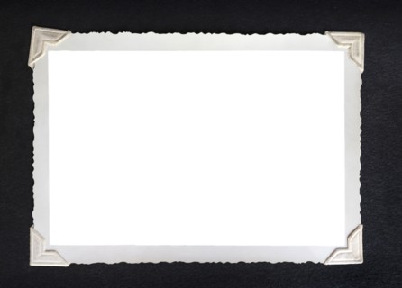 Retro picture with empty frame in photo album
