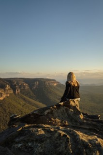 Rear view of woman looking at view