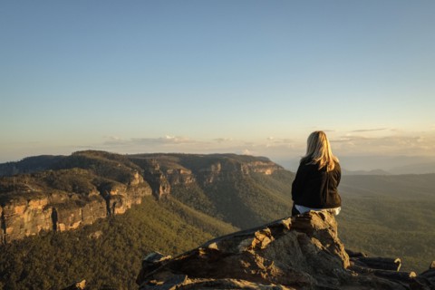 Rear view of woman looking at view