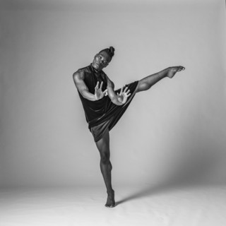 Studio shot of man dancing