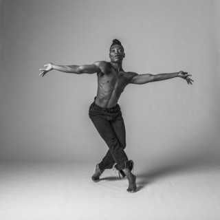 Studio shot of man dancing