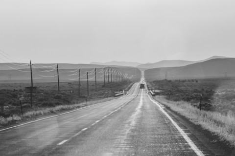 Empty highway near Sun Valley